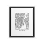 Montreal White Map Framed Art Print Gallery Image 5