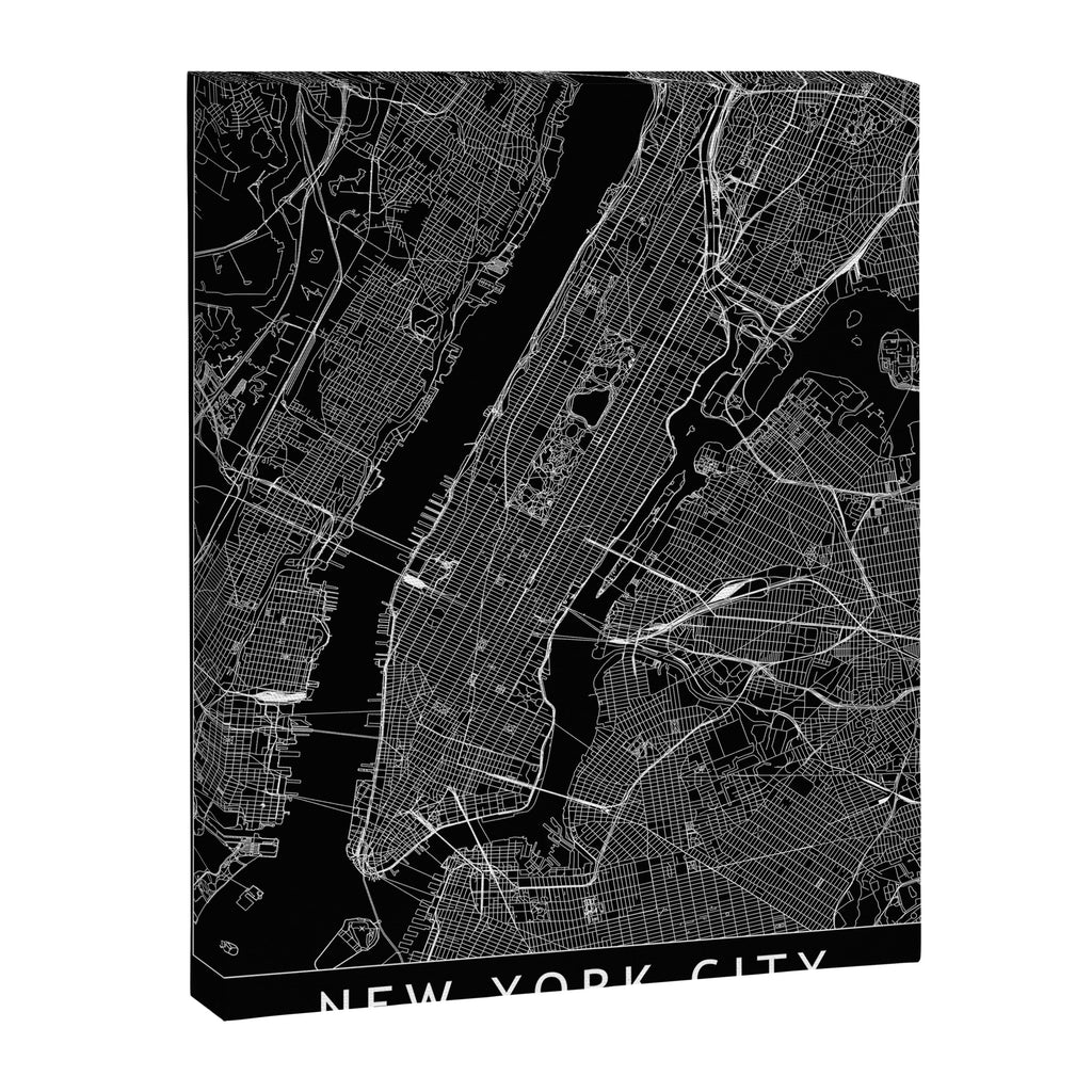 New York City Black Map Canvas Print Gallery Image 6