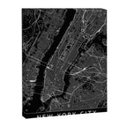 New York City Black Map Canvas Print Gallery Image 6