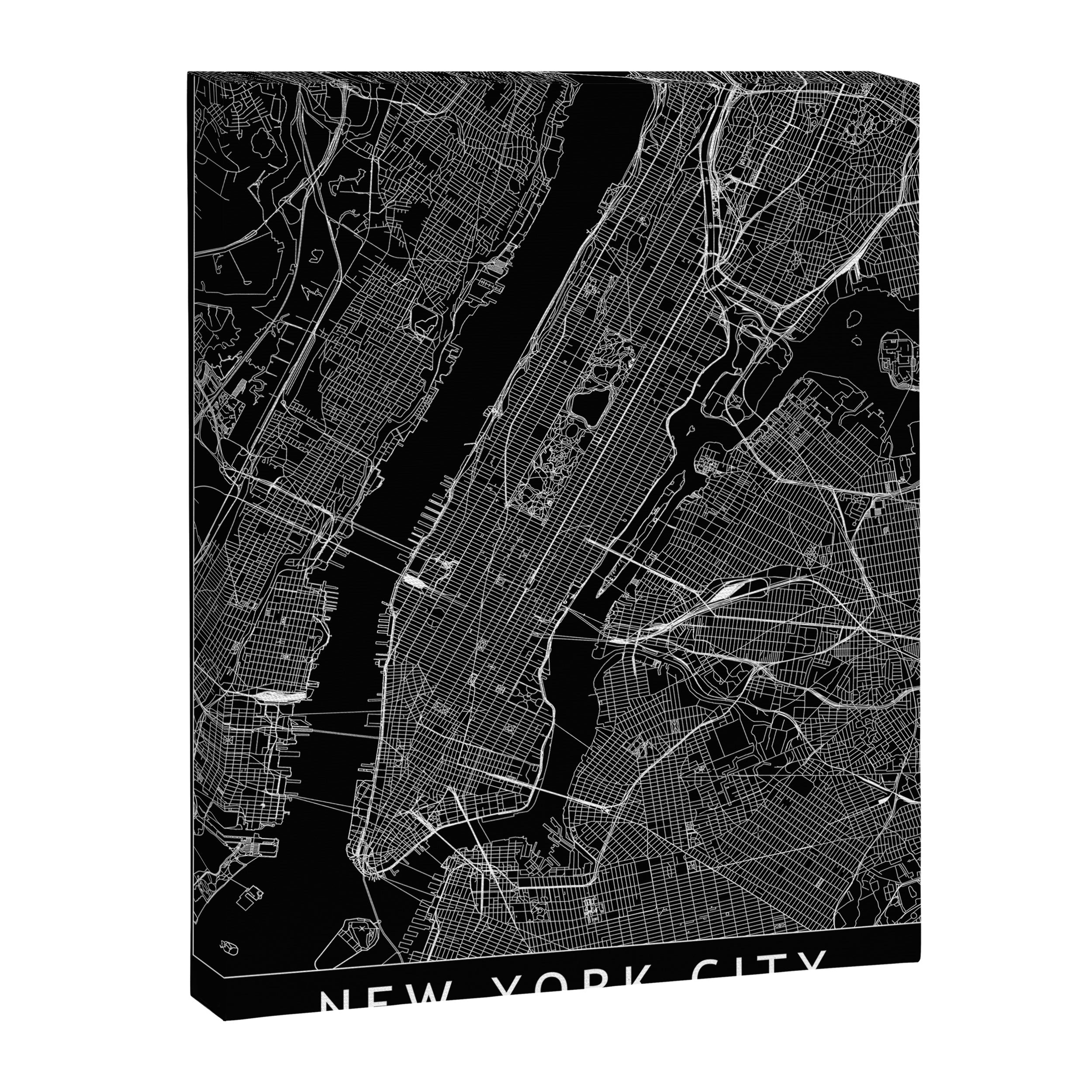 New York City Black Map Canvas Print Gallery Image 6