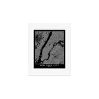 New York City Black Map Art Print Gallery Image 1