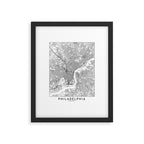 Philadelphia White Map Framed Art Print Gallery Image 5