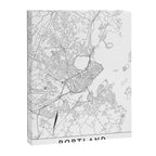 Portland Maine White Map Canvas Print Gallery Image 6