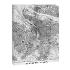 Portland White Map Canvas Print Gallery Image 6