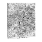 Prague White Map Canvas Print Gallery Image 6