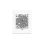 Prague White Map Art Print Gallery Image 1