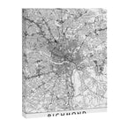 Richmond White Map Canvas Print Gallery Image 6