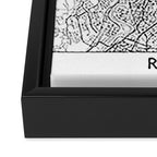 Rome White Map Framed Canvas Print Gallery Image 3