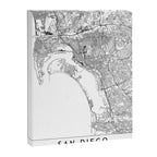 San Diego White Map Canvas Print Gallery Image 6