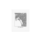 San Diego White Map Art Print Gallery Image 1