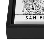 San Francisco White Map Framed Canvas Print Gallery Image 3