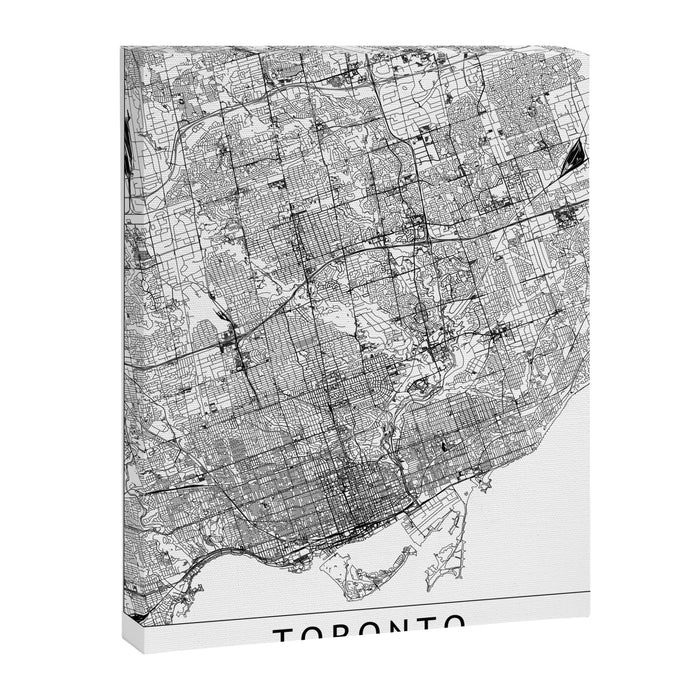 Toronto White Map Canvas Print Gallery Image 1
