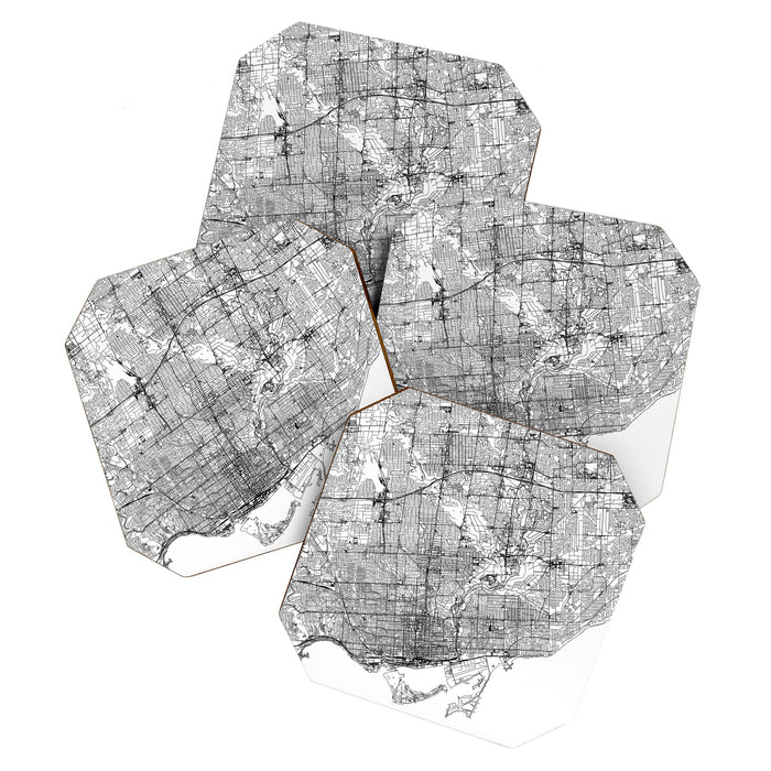 Toronto White Map Coaster Gallery Image 1