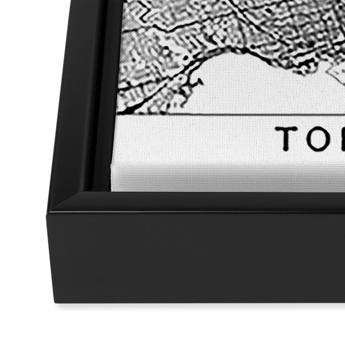 Toronto White Map Framed Canvas Print Gallery Image 3