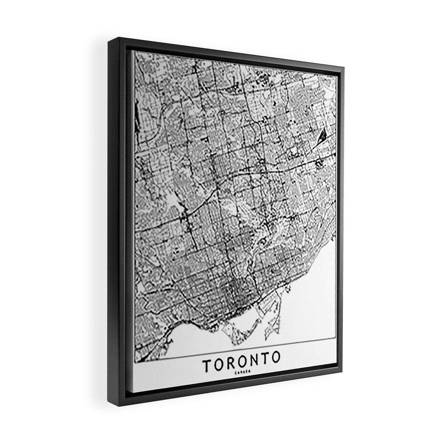 Toronto White Map Framed Canvas Print Gallery Image 2