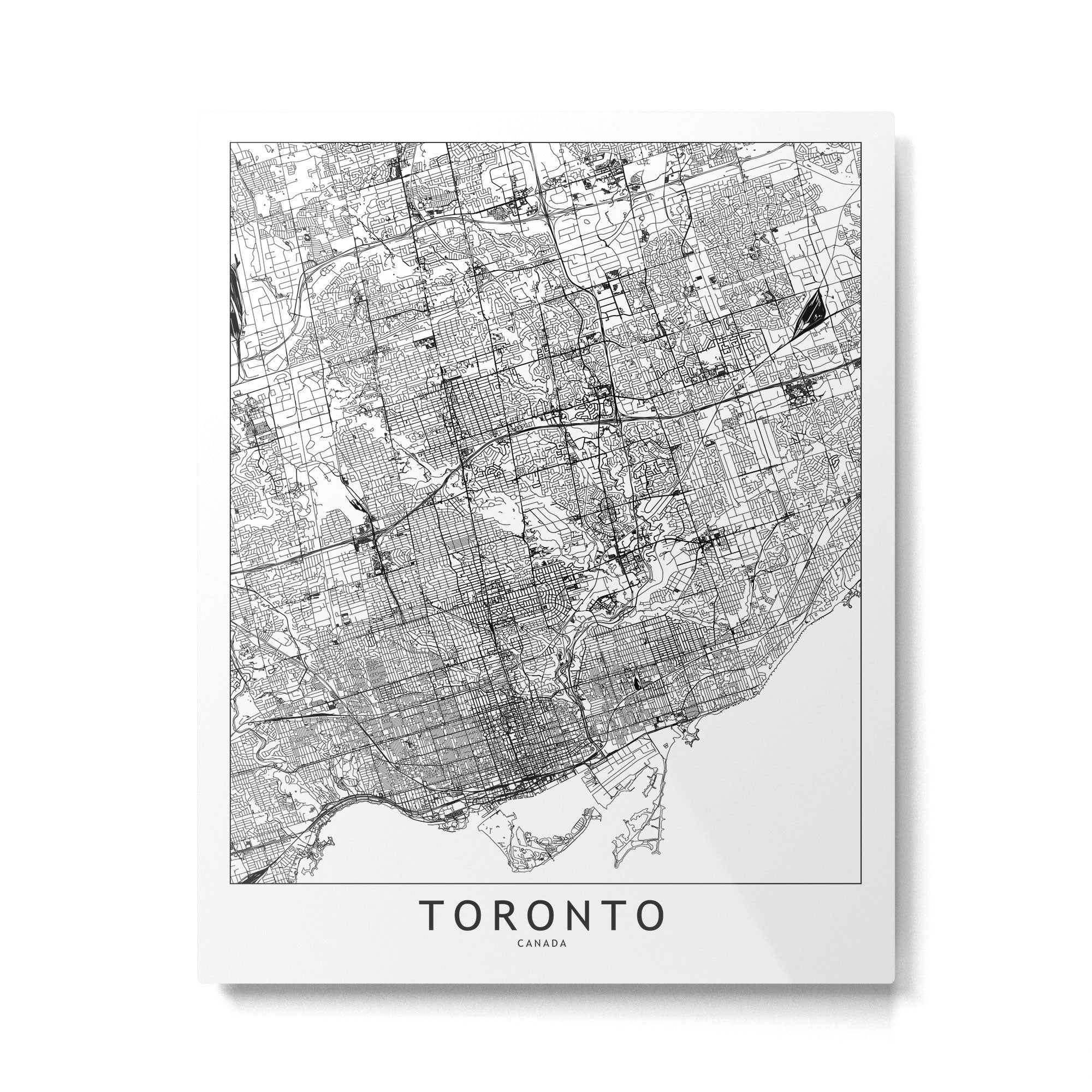 Toronto White Map Metal Print Gallery Image 4