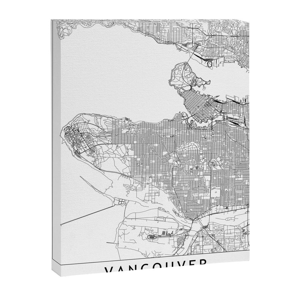 Vancouver White Map Canvas Print Gallery Image 6