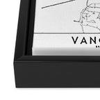 Vancouver White Map Framed Canvas Print Gallery Image 3