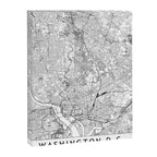 Washington DC White Map Canvas Print Gallery Image 6