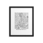 Washington DC White Map Framed Art Print Gallery Image 5