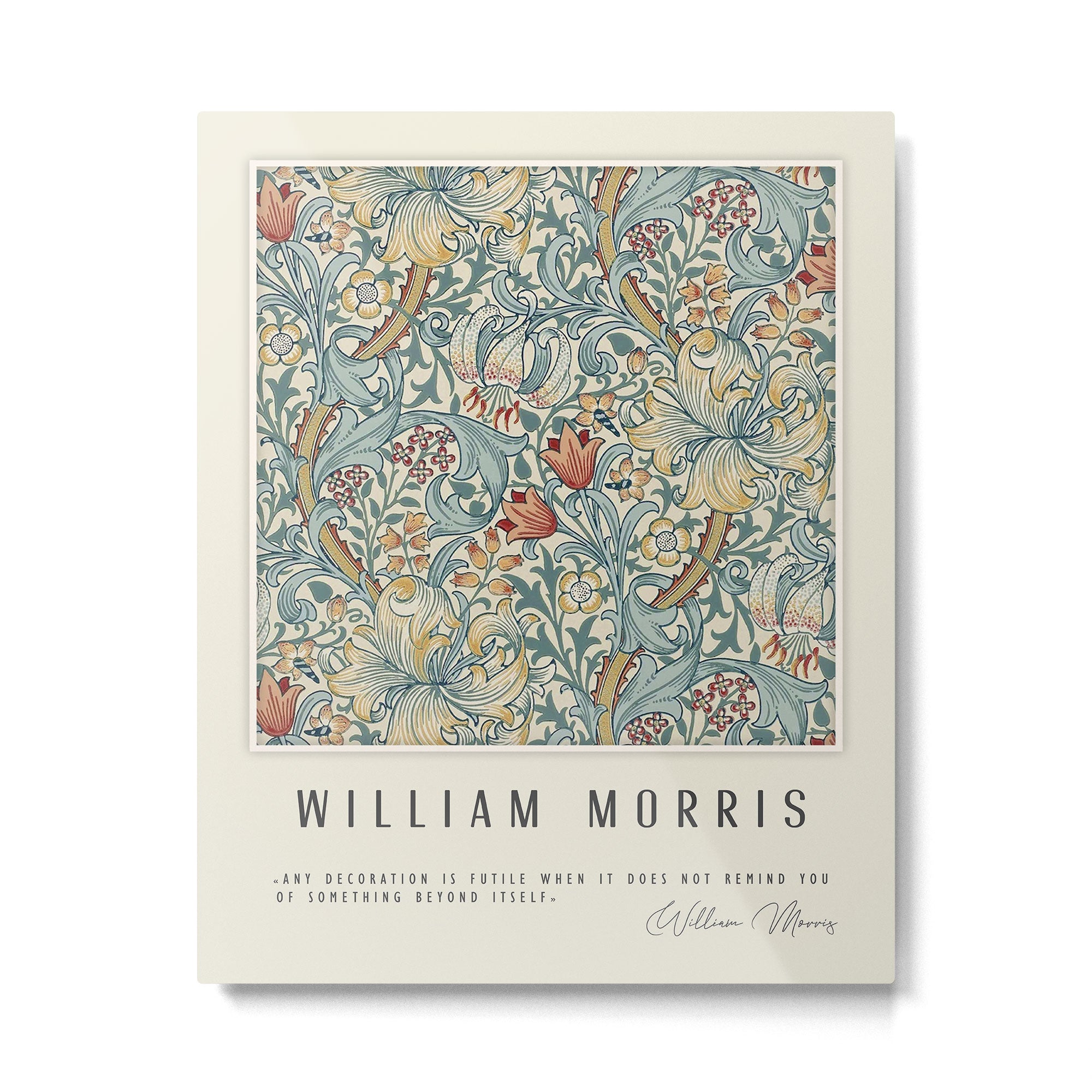 Modern poster-William Morris-Vegetable print (blue). Metal Print Gallery Image 4