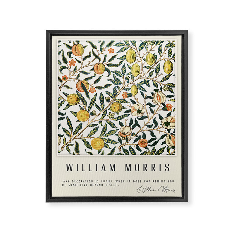 Modern poster-William Morris-Vegetable print with lemons. Framed Canvas Print Gallery Image 6
