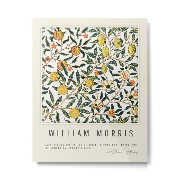 Modern poster-William Morris-Vegetable print with lemons. Metal Print Gallery Image 1