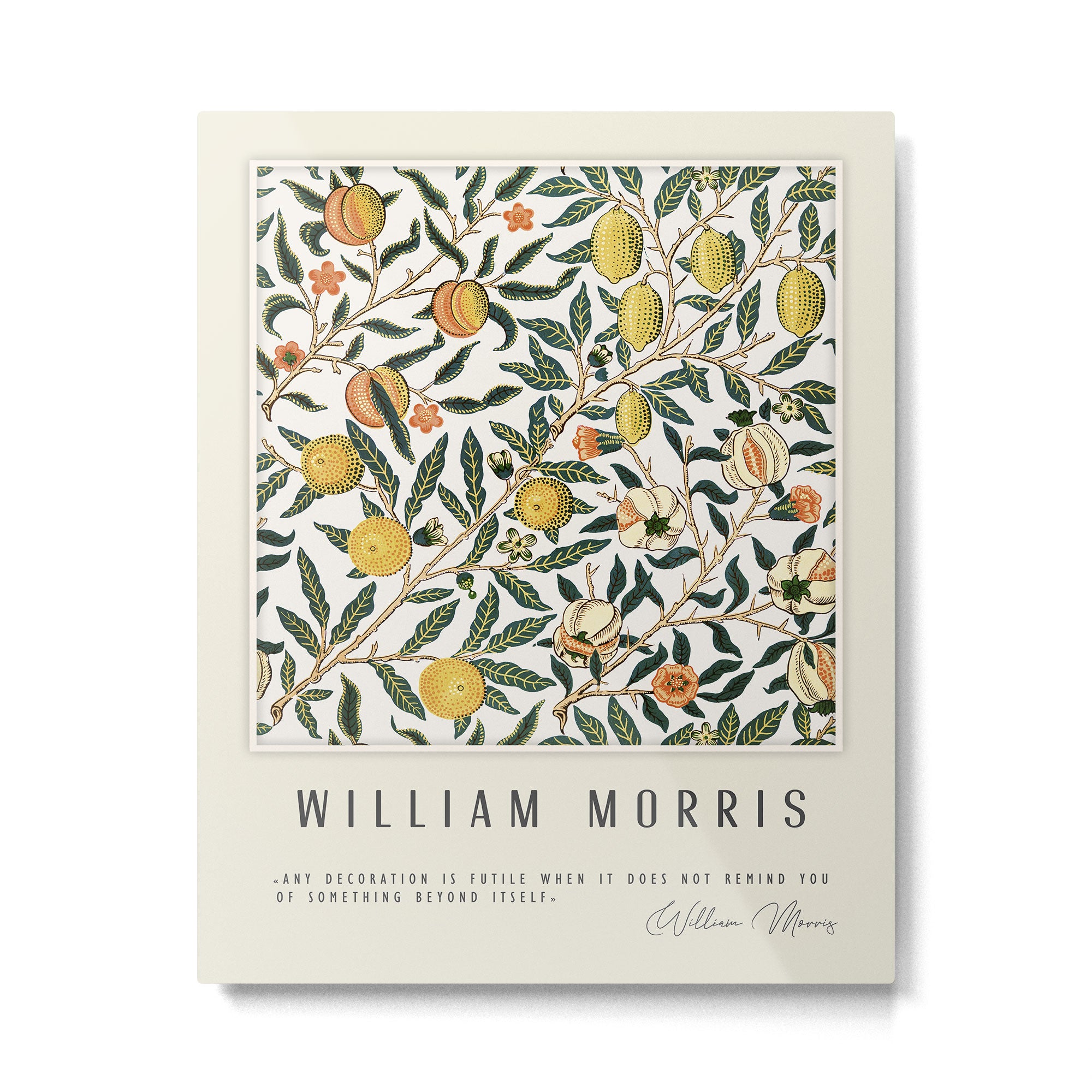 Modern poster-William Morris-Vegetable print with lemons. Metal Print Gallery Image 4