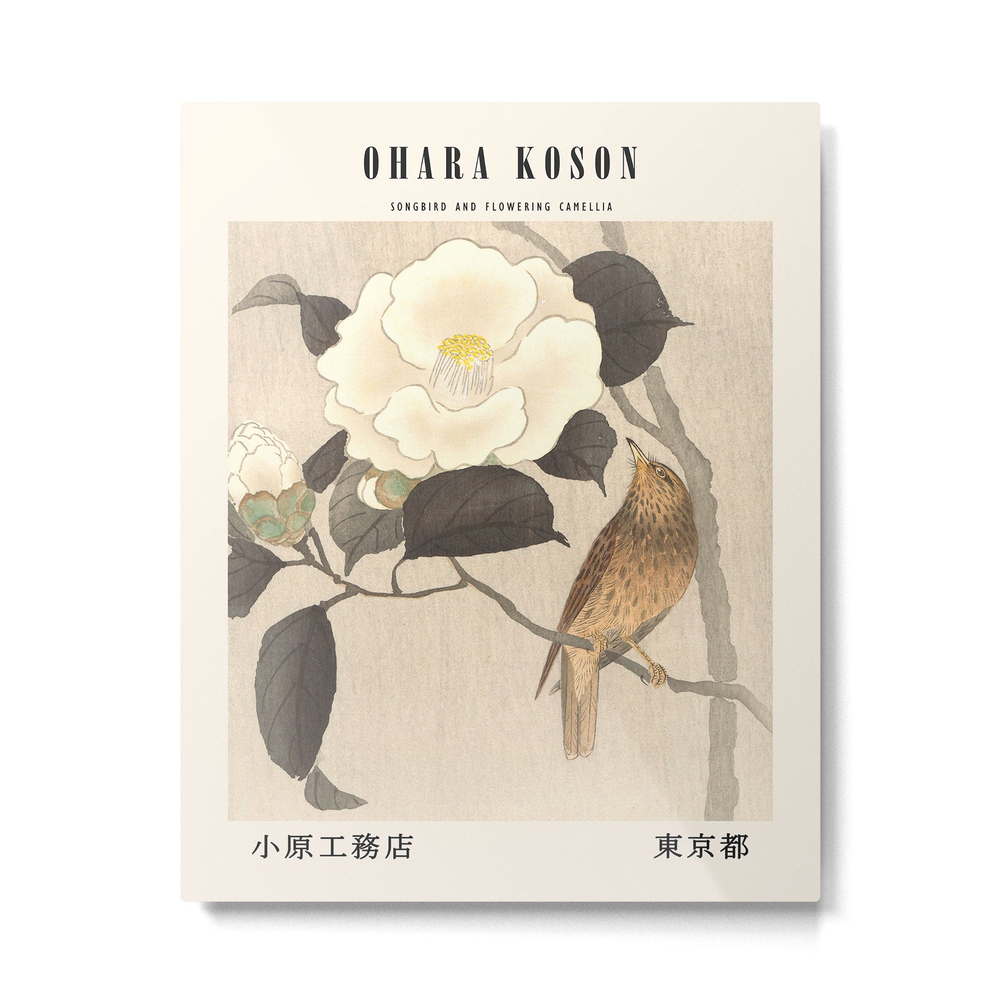 Ohara Koson-Songbird and flowering camellia Metal Print Gallery Image 4