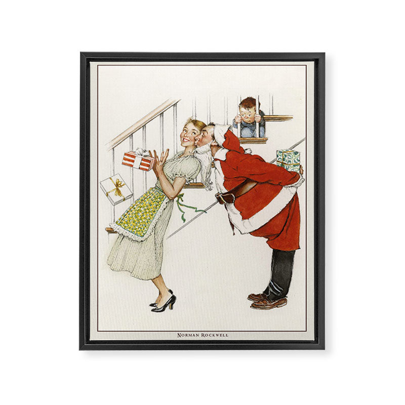 Vintage Christmas Poster-Christmas Card-Norman Rockwell 2. Framed Canvas Print Gallery Image 6
