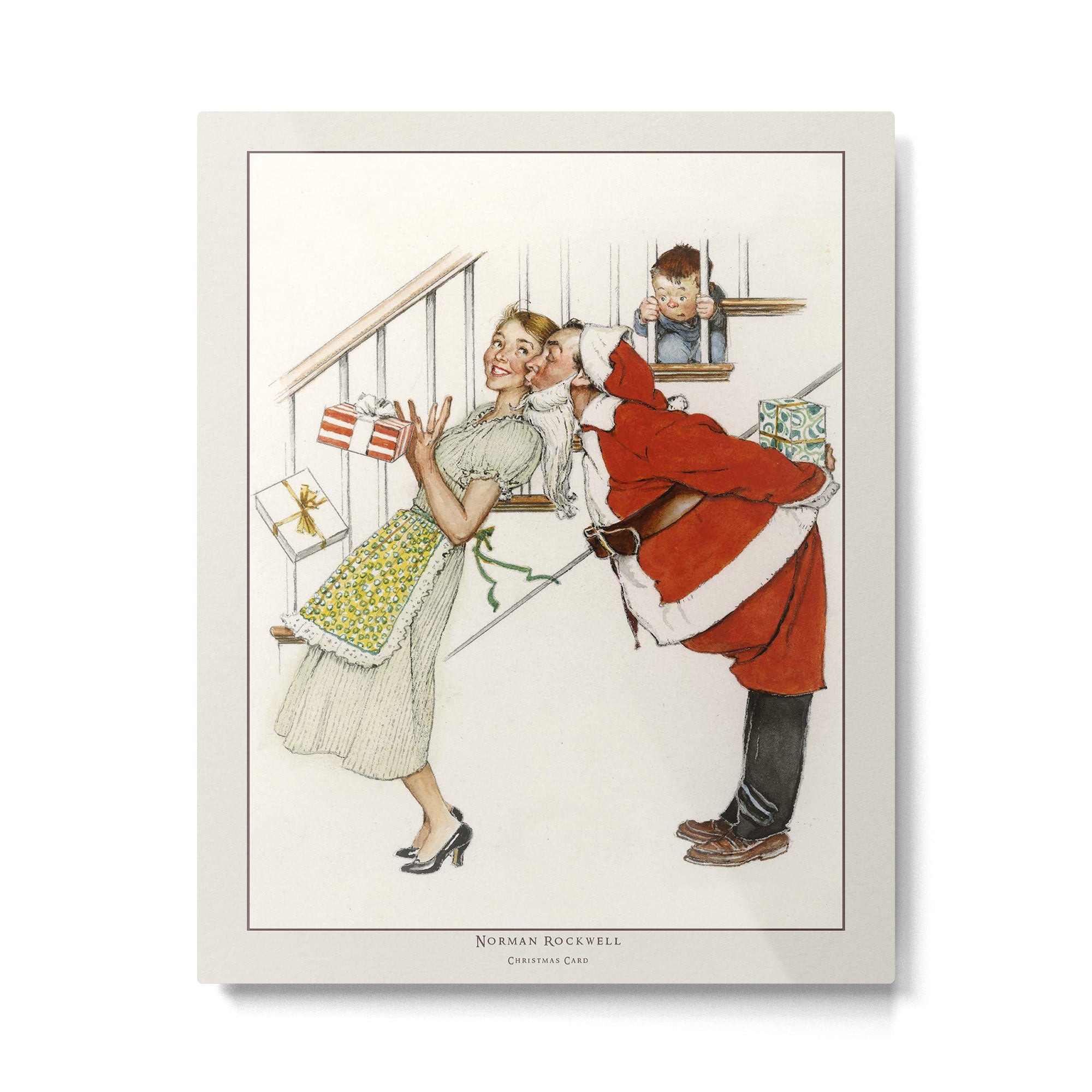 Vintage Christmas Poster-Christmas Card-Norman Rockwell 2. Metal Print Gallery Image 4
