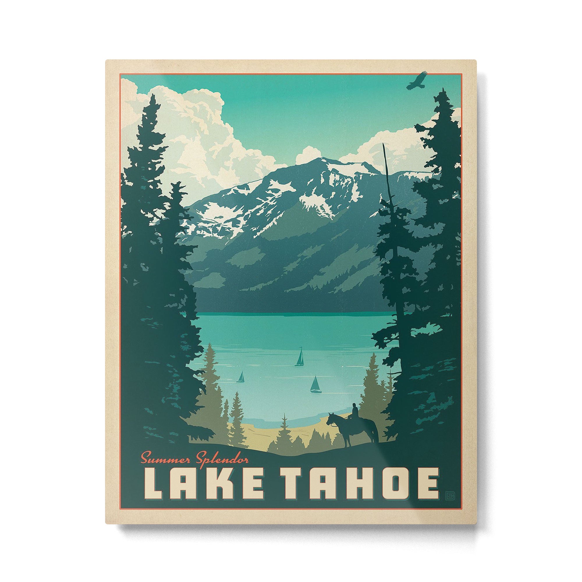 Vintage travel poster-Lake Tahoe. Metal Print Gallery Image 4