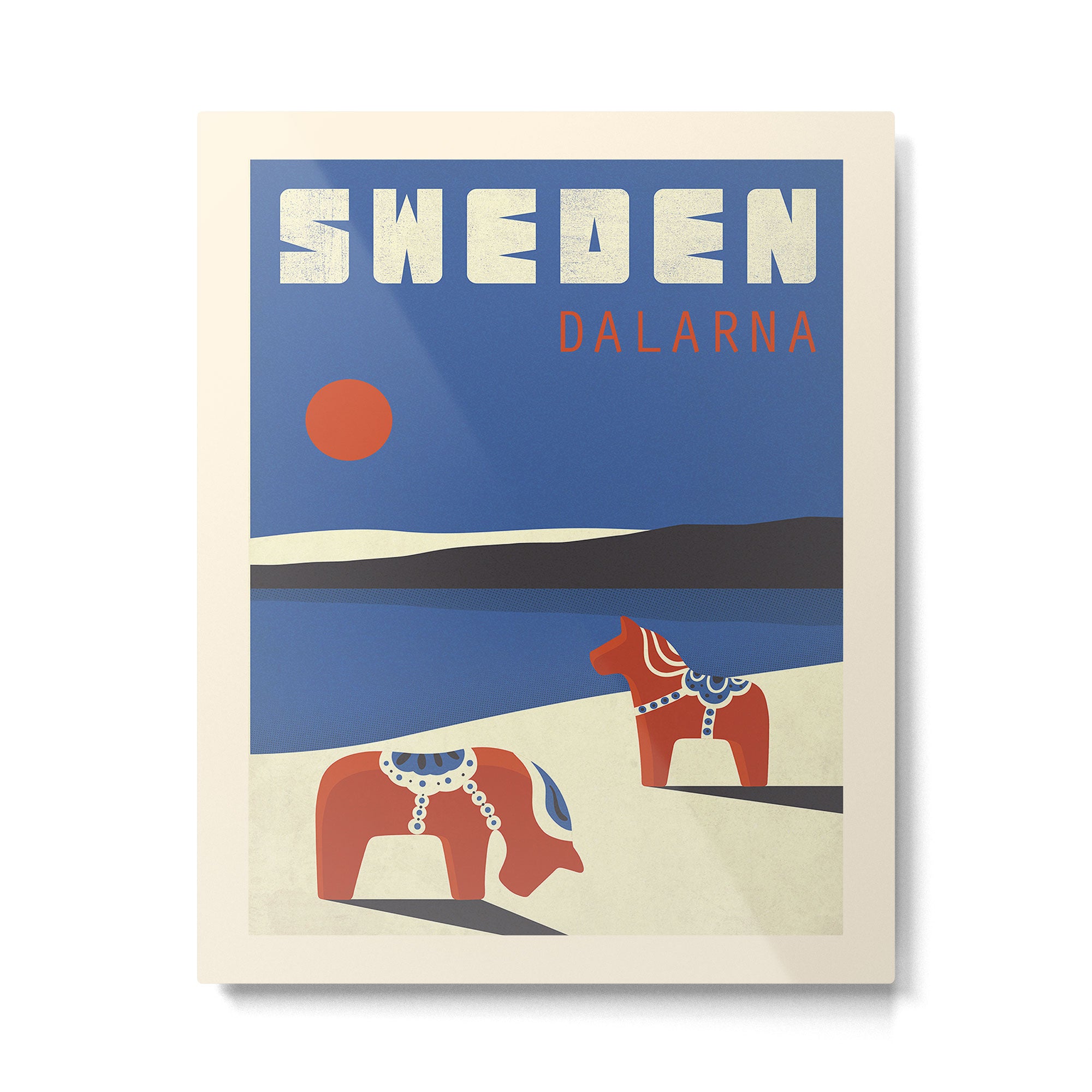 Vintage travel poster-Sweden-Dalarna. Metal Print Gallery Image 4
