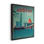 Vintage travel poster-Texas-Austin. Framed Canvas Print Gallery Image 2