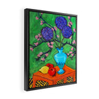 Allium on Orange Table Framed Canvas Print Gallery Image 2