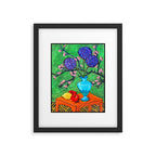 Allium on Orange Table Framed Art Print Gallery Image 5
