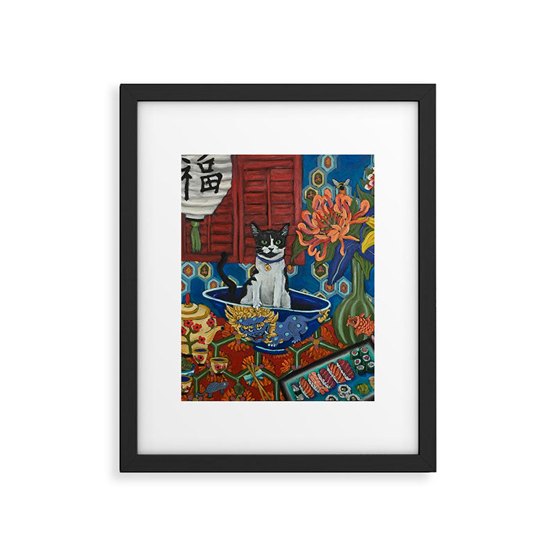 Beckoning Cat Framed Art Print Gallery Image 6