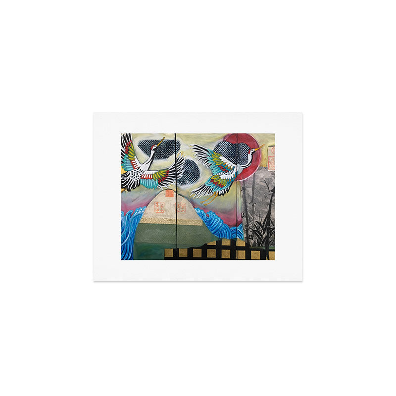 Crane triptych Art Print Gallery Image 1