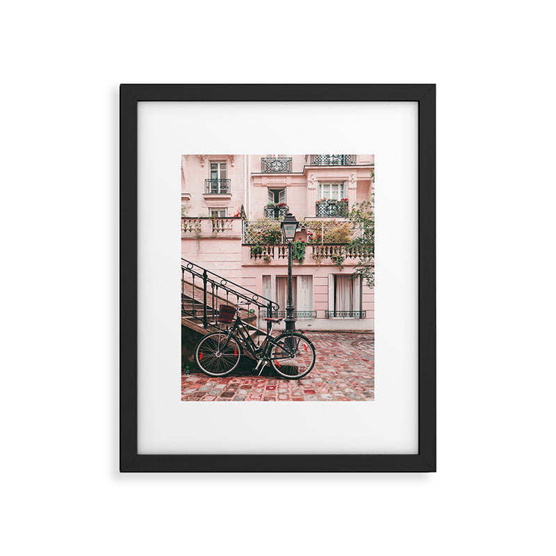 Bike in Paris Pink City Photography  Framed Art Print Gallery Image 5