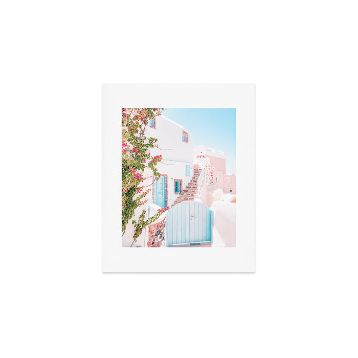 Santorini Greece Mamma Mia Pink House Travel Photography Art Print Gallery Image 1