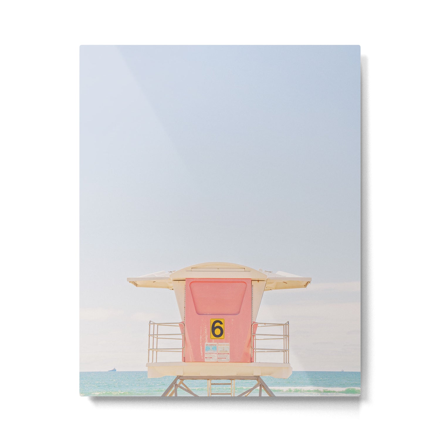 Beach Photography | Pink Lifeguard Tower. No. 6 | California  Metal Print Gallery Image 4