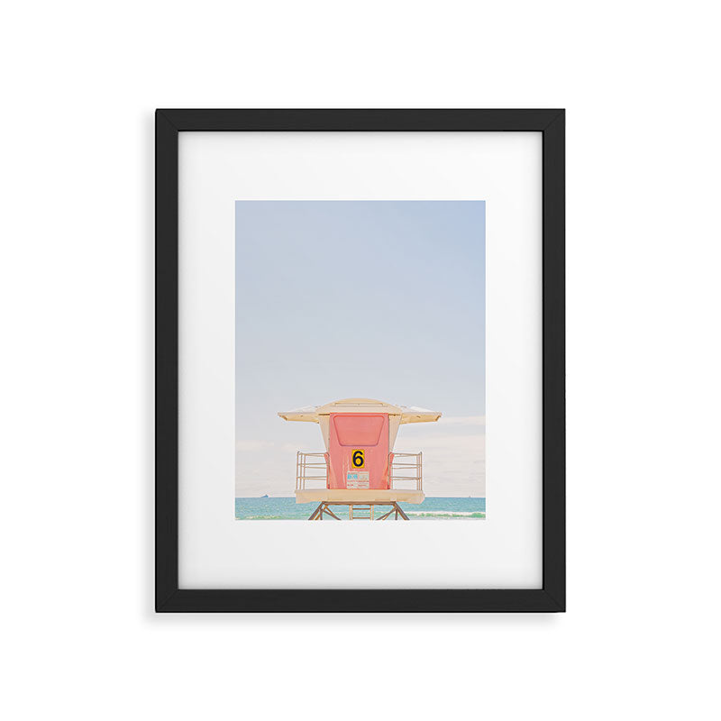 Beach Photography | Pink Lifeguard Tower. No. 6 | California  Framed Art Print Gallery Image 5