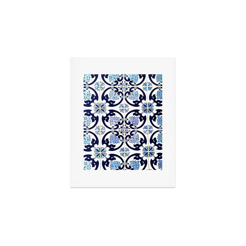 Azulejos, moroccan tiles, Painted tiles, blue, white, portugal Art Print Gallery Image 1