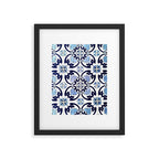 Azulejos, moroccan tiles, Painted tiles, blue, white, portugal Framed Art Print Gallery Image 5