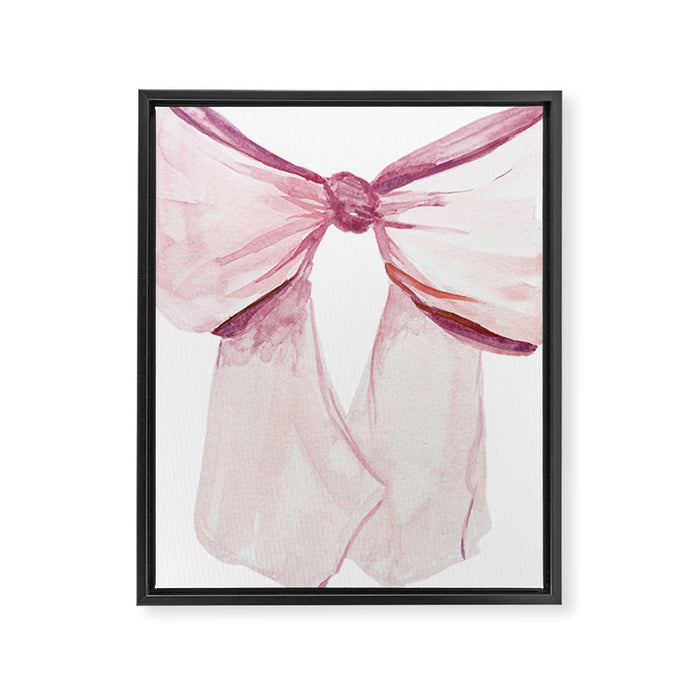 Coquette Bow, light pink, blush Framed Canvas Print Gallery Image 1