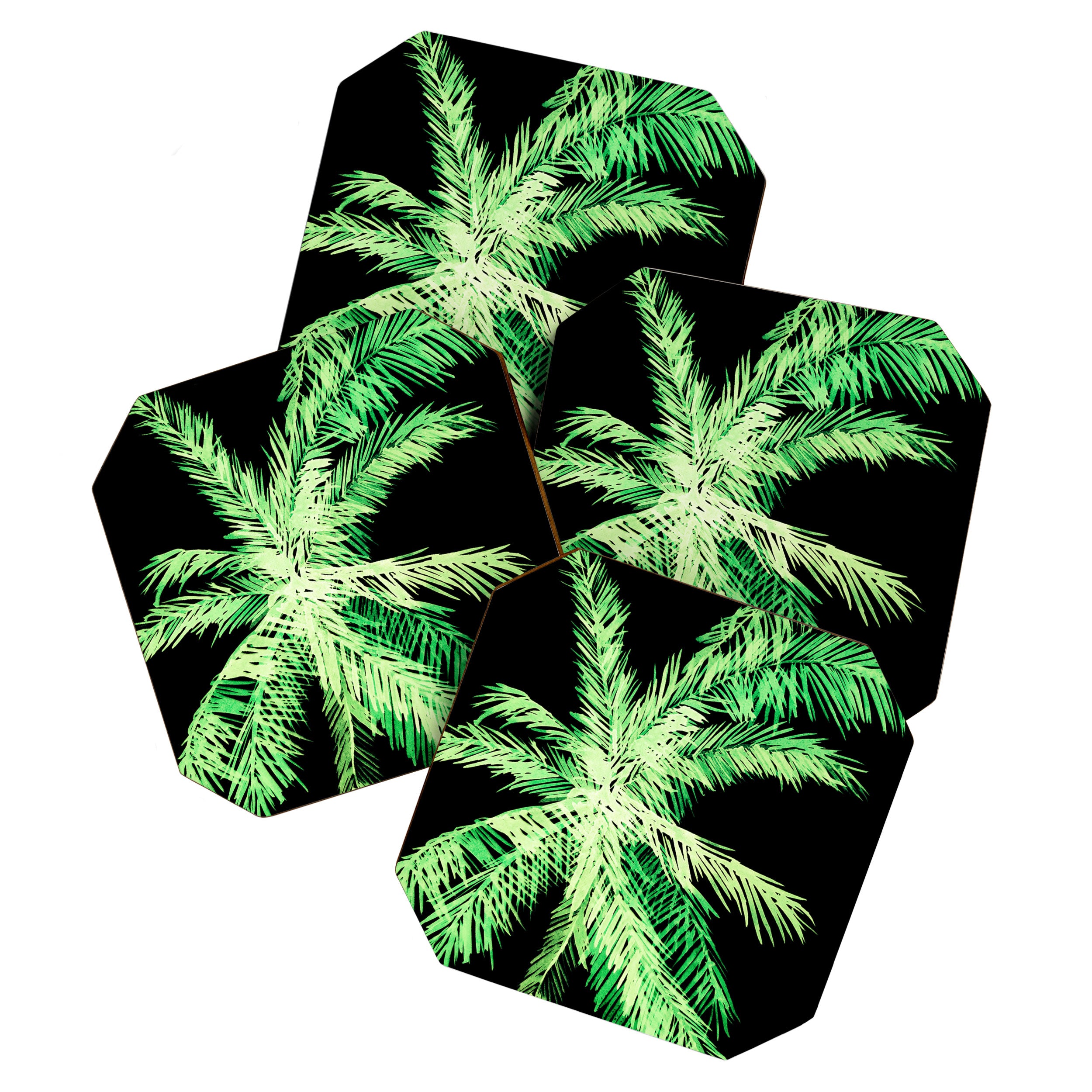 Dark palm tree leaves Coaster Gallery Image 1