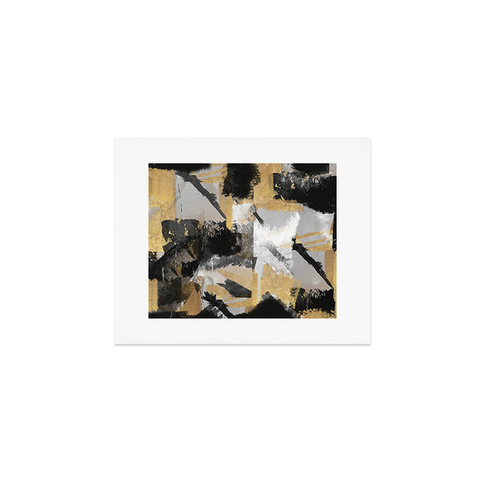 Gold leaf black, geometrical abstract Art Print Gallery Image 1