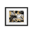 Gold leaf black, geometrical abstract Framed Art Print Gallery Image 5