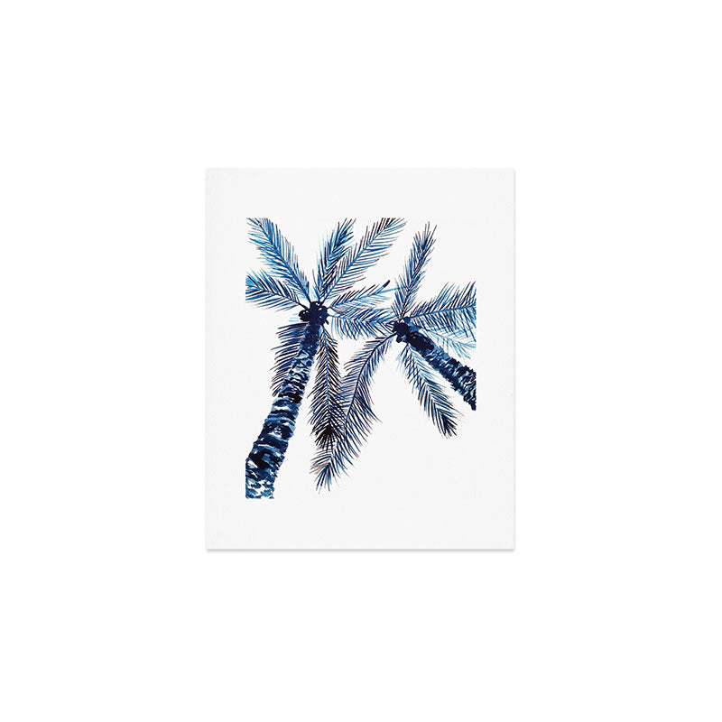 Indigo Navy, PALM TREES, upside down Art Print Gallery Image 1