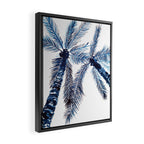Indigo Navy, PALM TREES, upside down Framed Canvas Print Gallery Image 2